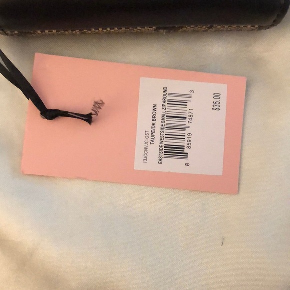 Juicy Couture Taupe Dark Brown Eastside Westside Small ZA Wallet Lock & Key NWT - Picture 4 of 16